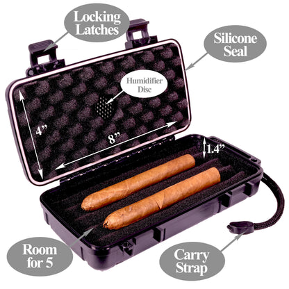 Guy Harvey Small Waterproof Dry Storage Box with Wrist Strap for Cigars or Electronics