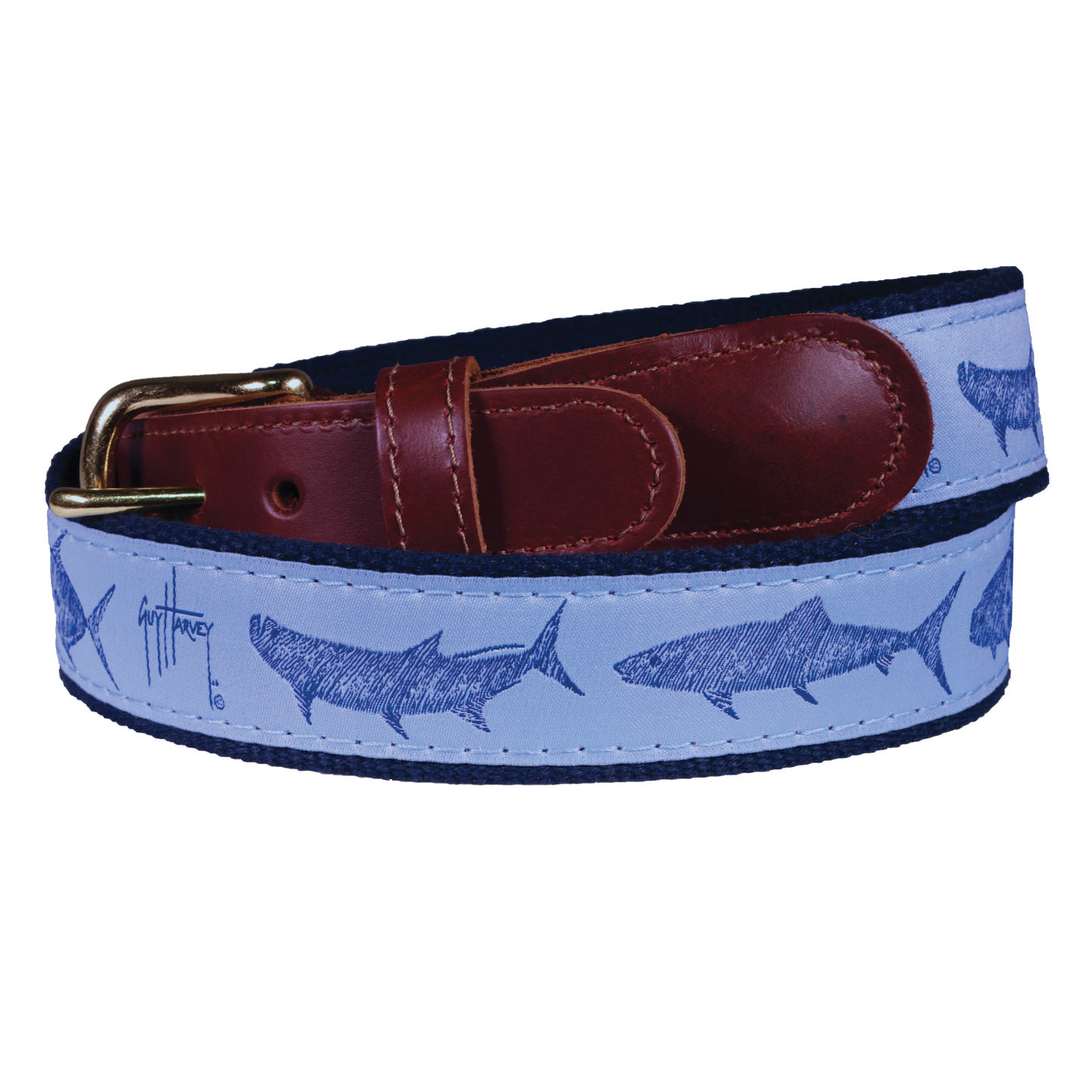 Guy Harvey Keys Slam Men’s Leather Tab Belt