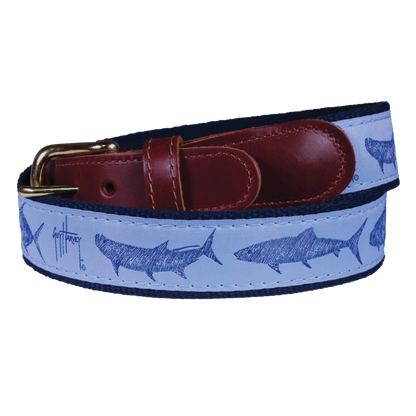 Guy Harvey Keys Slam Men’s Leather Tab Belt