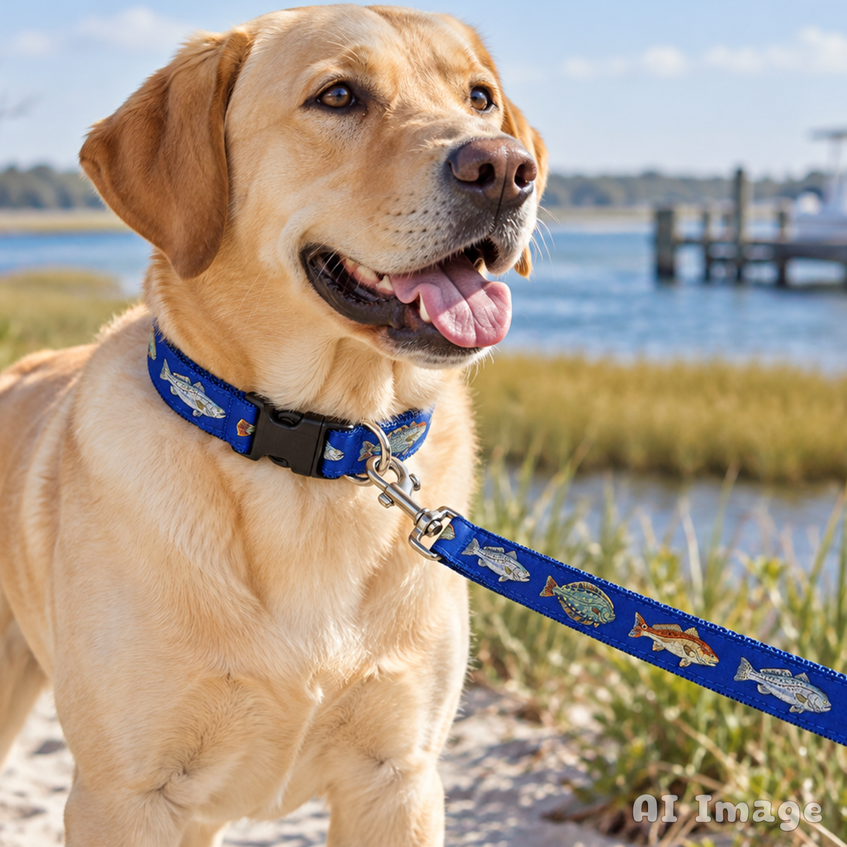 Carolina Slam Dog Collar & Matching 6 Foot Leash Combo