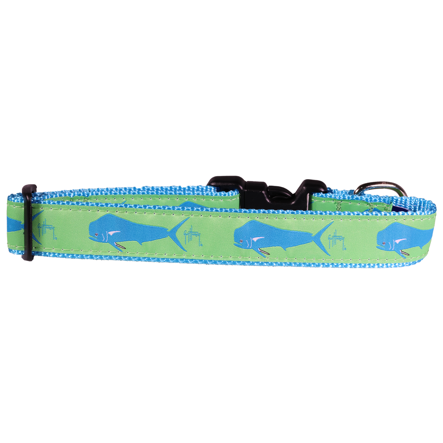 Guy Harvey Lime Green Dolphin Fish Dog Collar