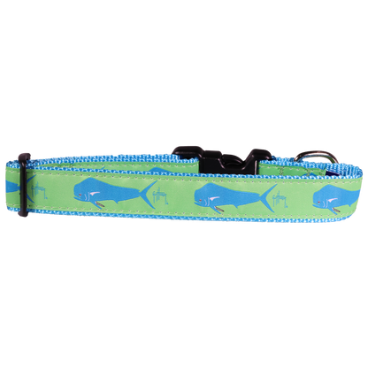 Guy Harvey Lime Green Dolphin Fish Dog Collar