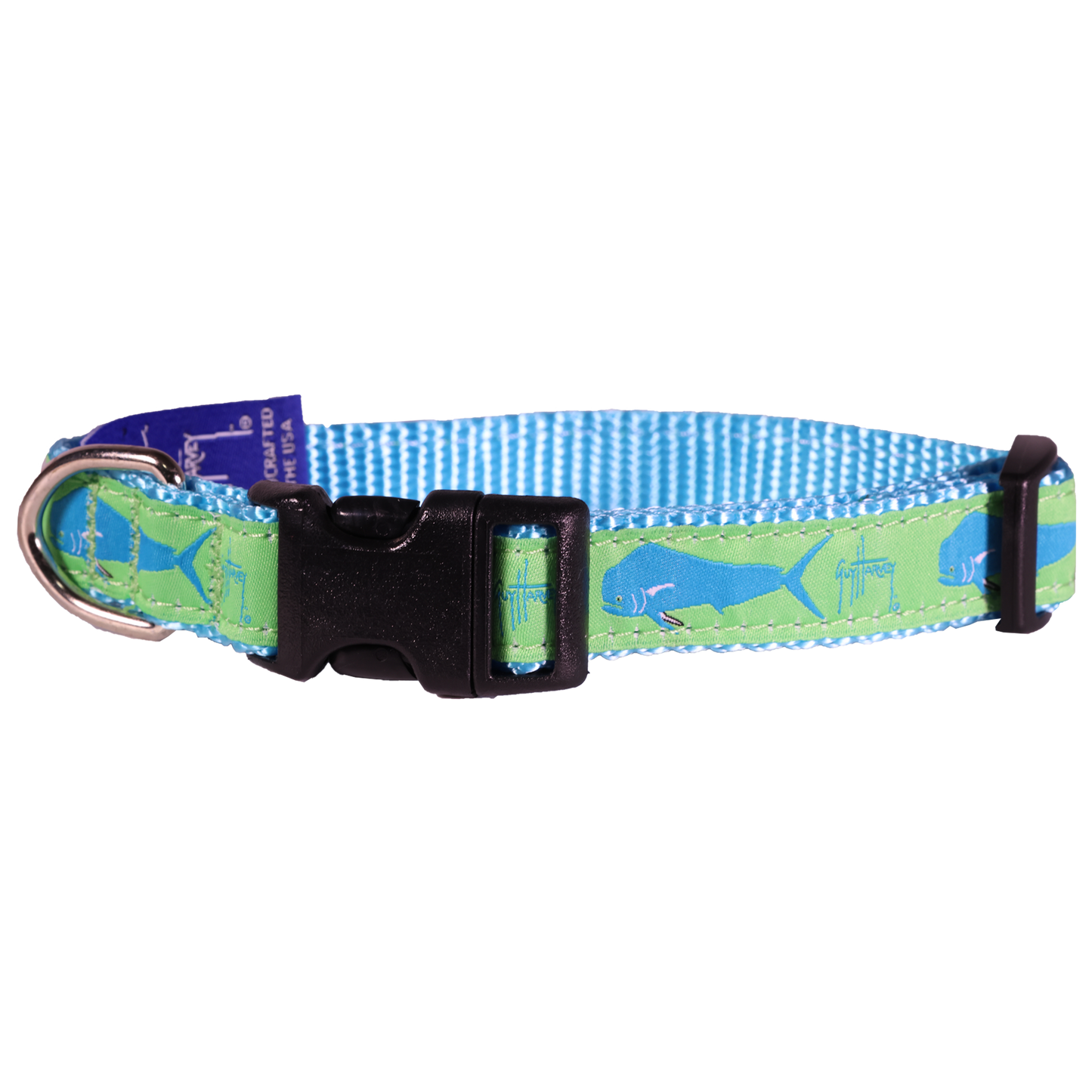 Guy Harvey Lime Green Dolphin Fish Dog Collar
