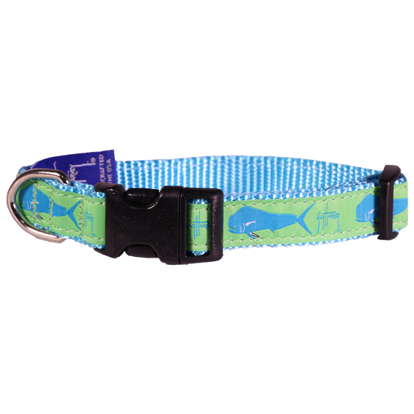 Guy Harvey Lime Green Dolphin Fish Dog Collar