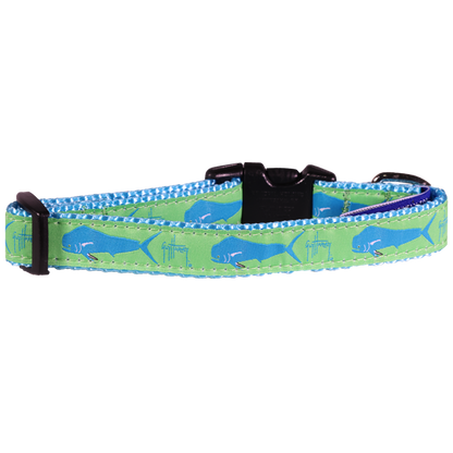 Guy Harvey Lime Green Dolphin Fish Dog Collar