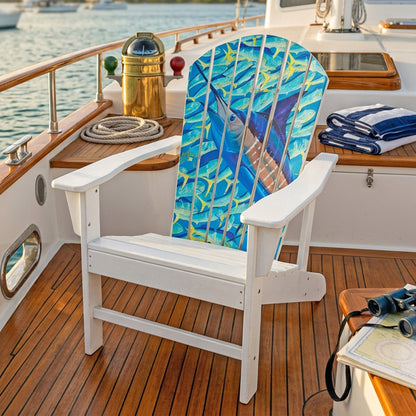 Guy Harvey Missed a Spot Marlin Adirondack Chair – Outdoor HDPE Patio Chair