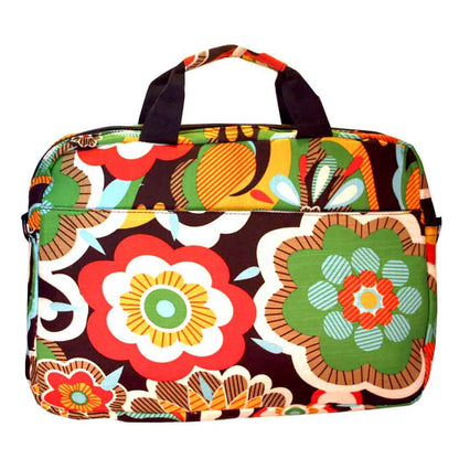 Floral Passion Padded Laptop Carry Bag with Denim Lining