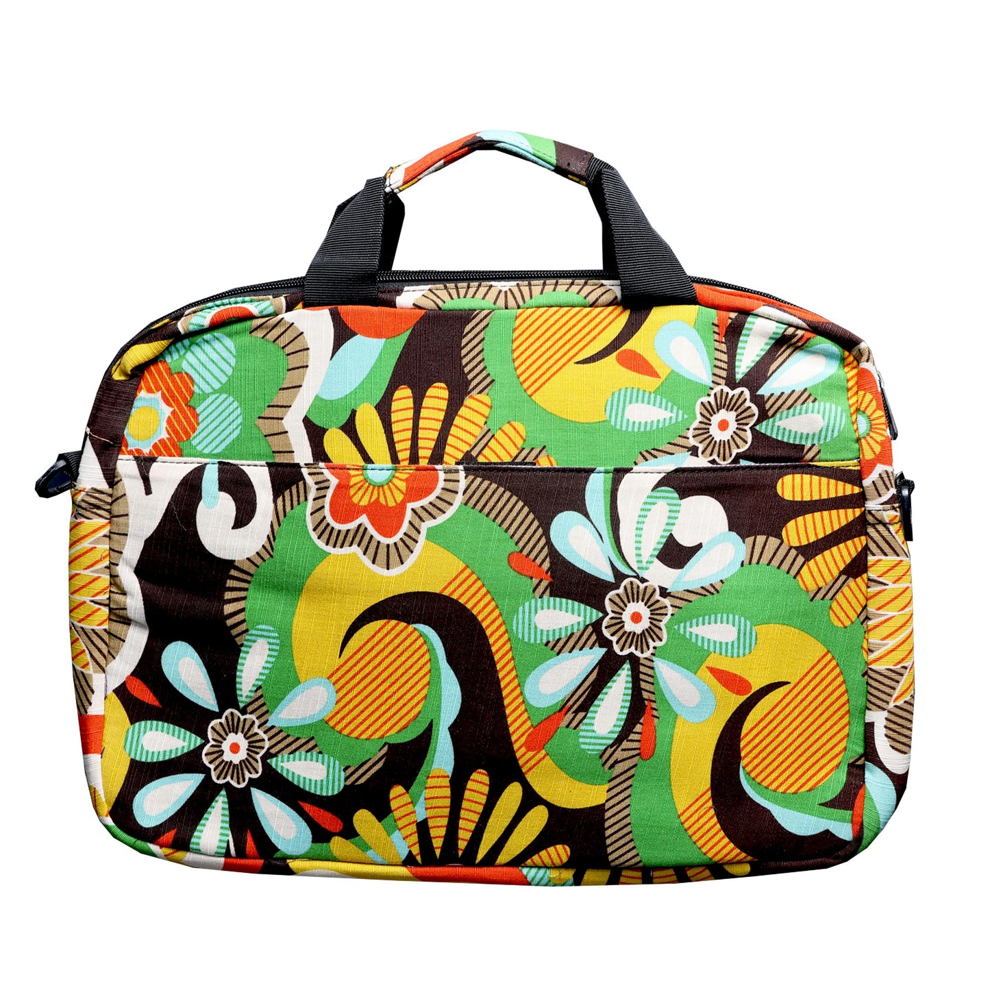 Floral Passion Padded Laptop Carry Bag with Denim Lining