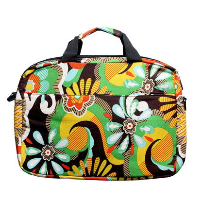 Floral Passion Padded Laptop Carry Bag with Denim Lining