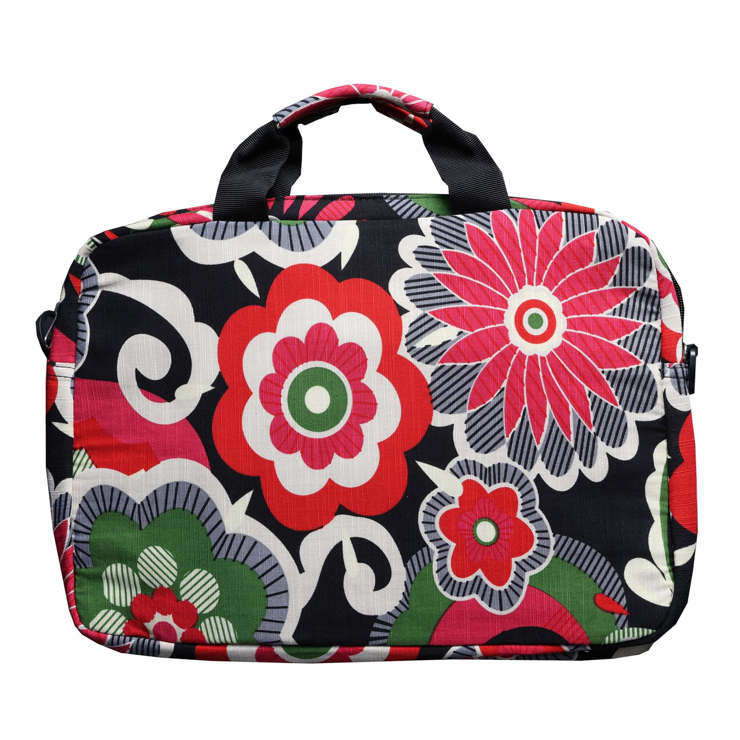 Floral Passion Padded Laptop Carry Bag with Denim Lining