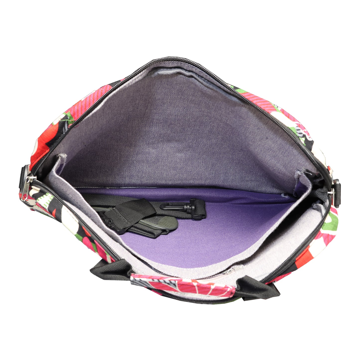Floral Passion Padded Laptop Carry Bag with Denim Lining
