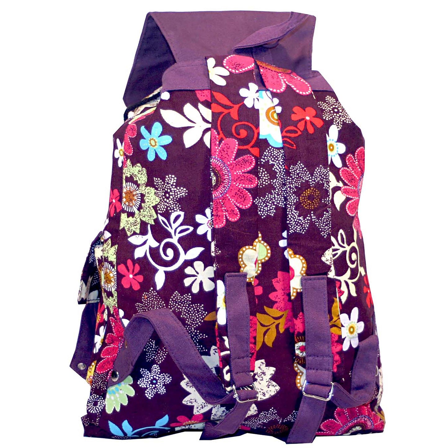 Purple Passion Boho Backpack with Floral Print