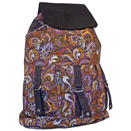 Paisley Passion Boho Hippie Floral Daypack Backpack