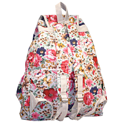 Boho Floral Denim Lined Women’s Daypack Backpack