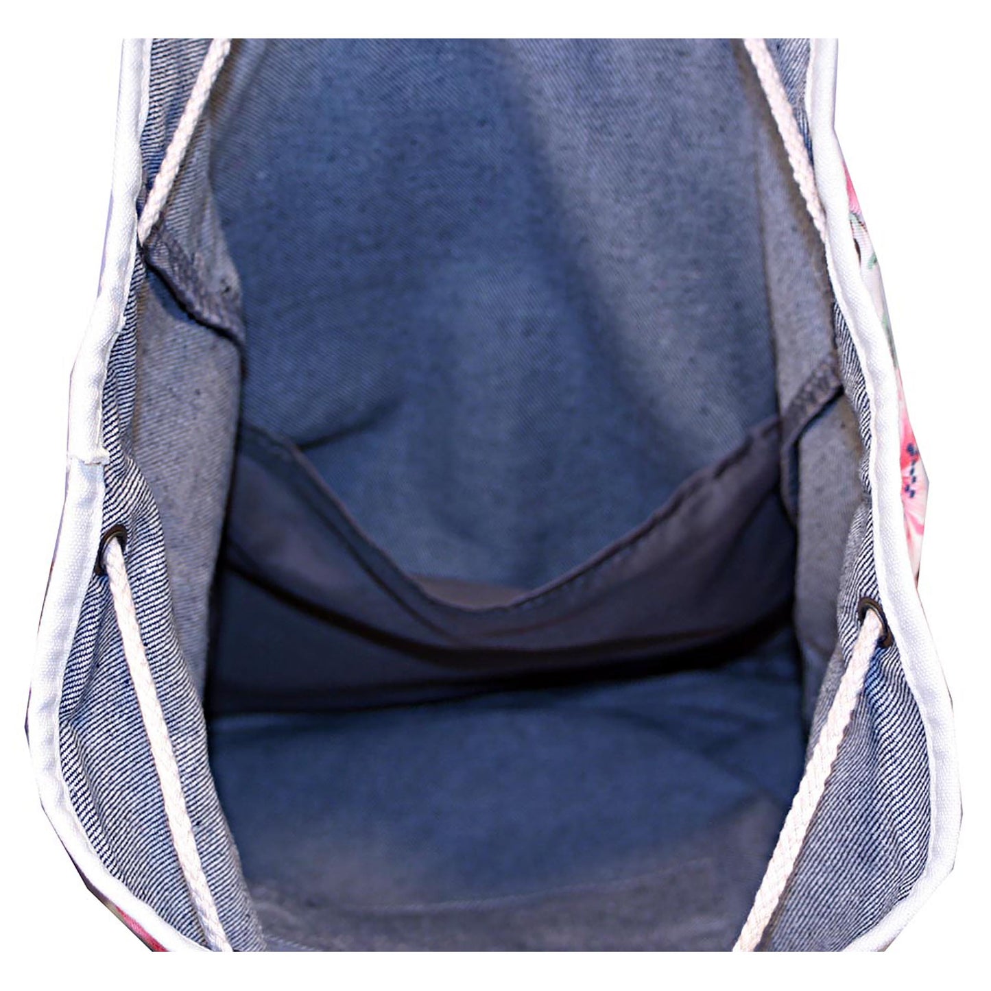 Boho Floral Denim Lined Women’s Daypack Backpack