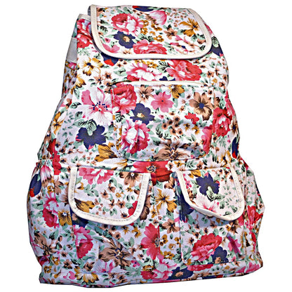 Boho Floral Denim Lined Women’s Daypack Backpack