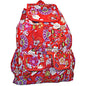 Red Floral Fusion Boho Style Day Pack Backpack