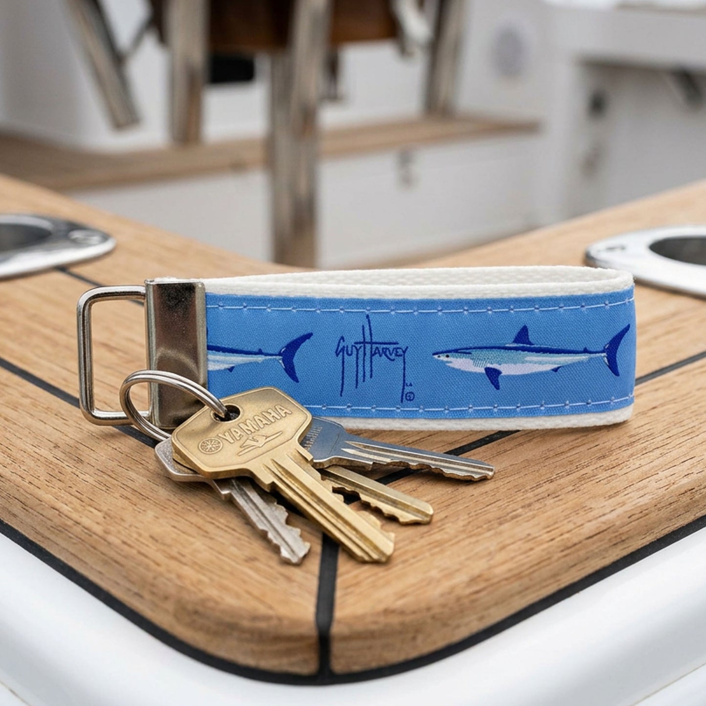 Guy Harvey Mako Shark on Blue Key Ring