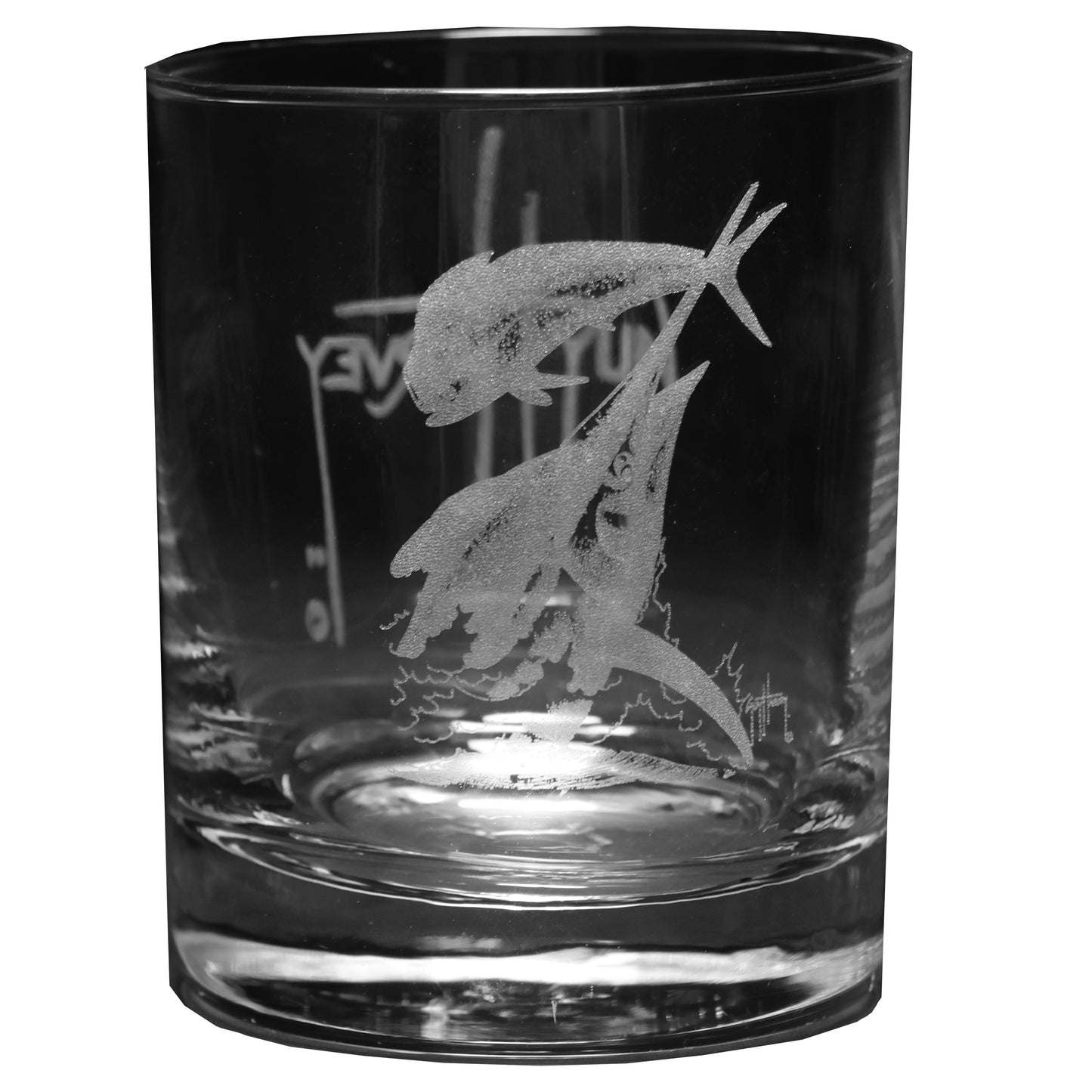 Guy Harvey Classic Whiskey Glasses Rocks Style for Scotch, Bourbon, or Mixed Drinks 12oz Sold In Pairs