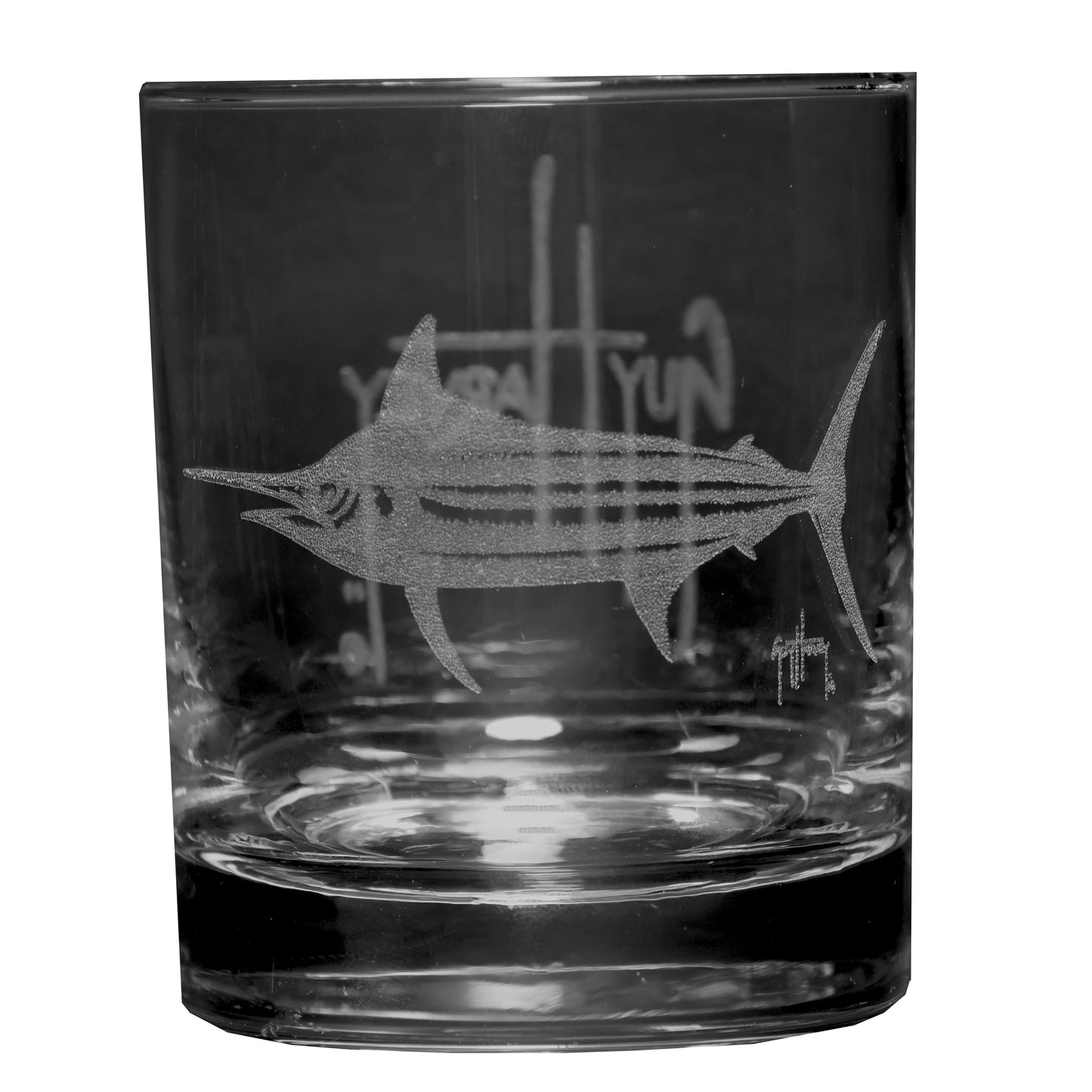 Guy Harvey Classic Whiskey Glasses Rocks Style for Scotch, Bourbon, or Mixed Drinks 12oz Sold In Pairs