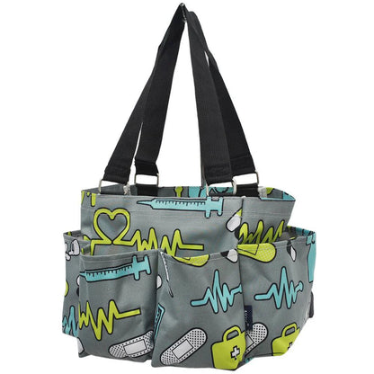 Nurse Themed Collapsible Utility Tote Medical Organizer Bag for Work, Hospital, or Travel