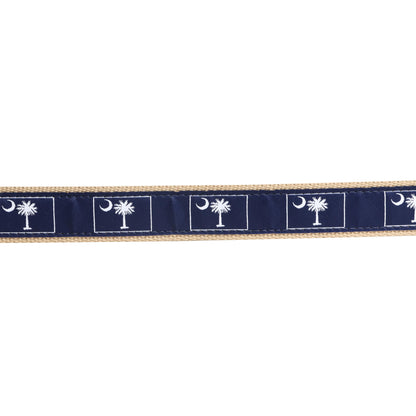 SoliVisk Palmetto Moon South Carolina State Flag Leather Tab Belt  Made in USA