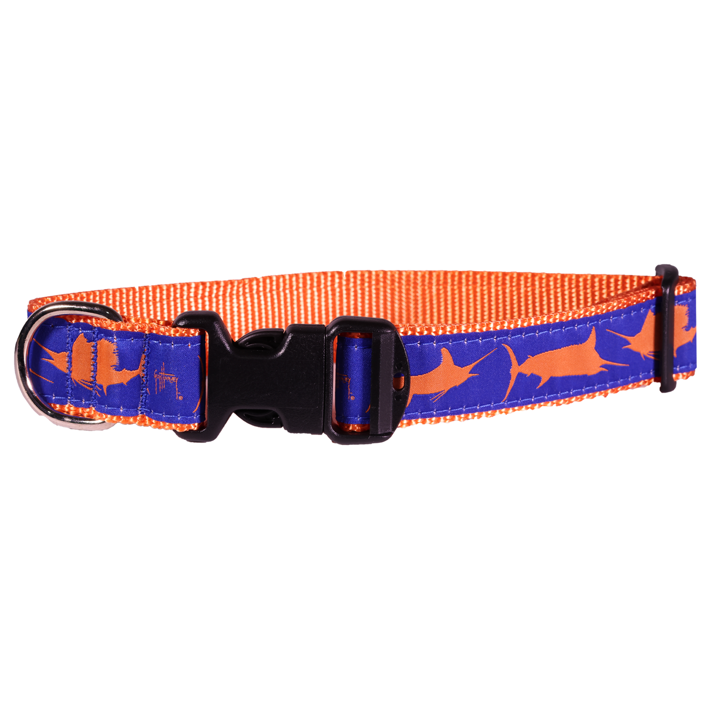Guy Harvey Orange and Royal Blue Marlin Dog Collar