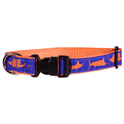Guy Harvey Orange and Royal Blue Marlin Dog Collar