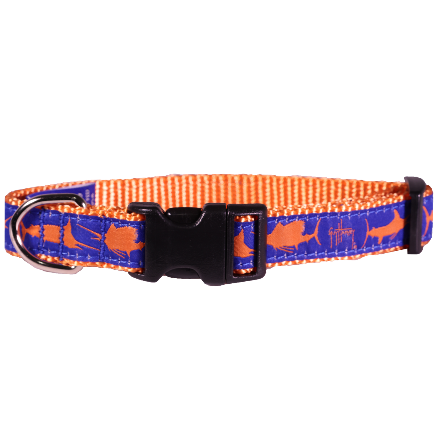 Guy Harvey Orange and Royal Blue Marlin Dog Collar