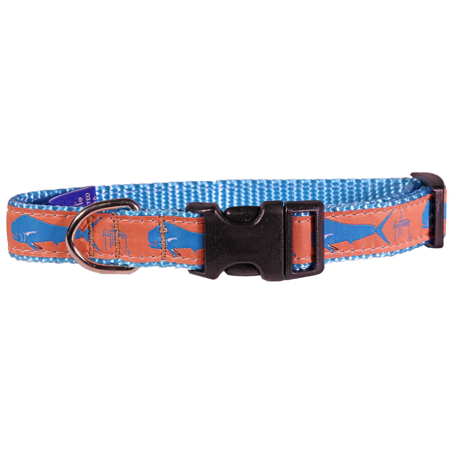 Guy Harvey Orange Dolphin Fish Dog Collar