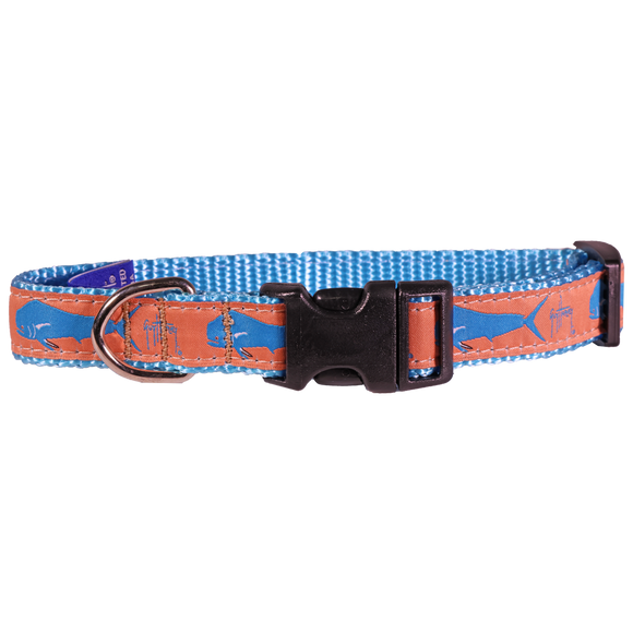 Guy Harvey Orange Dolphin Fish Dog Collar