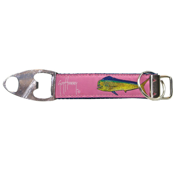 Guy Harvey Pink Dolphin Bottle Opener Key Ring