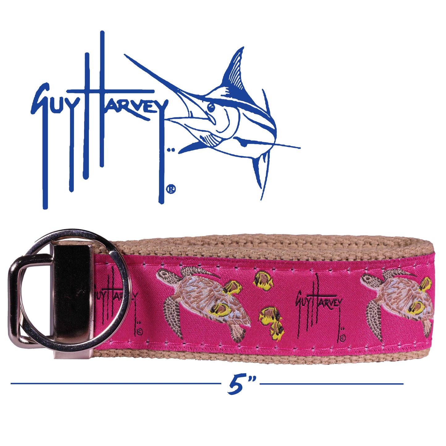 Guy Harvey Pink Sea Turtle Keyring
