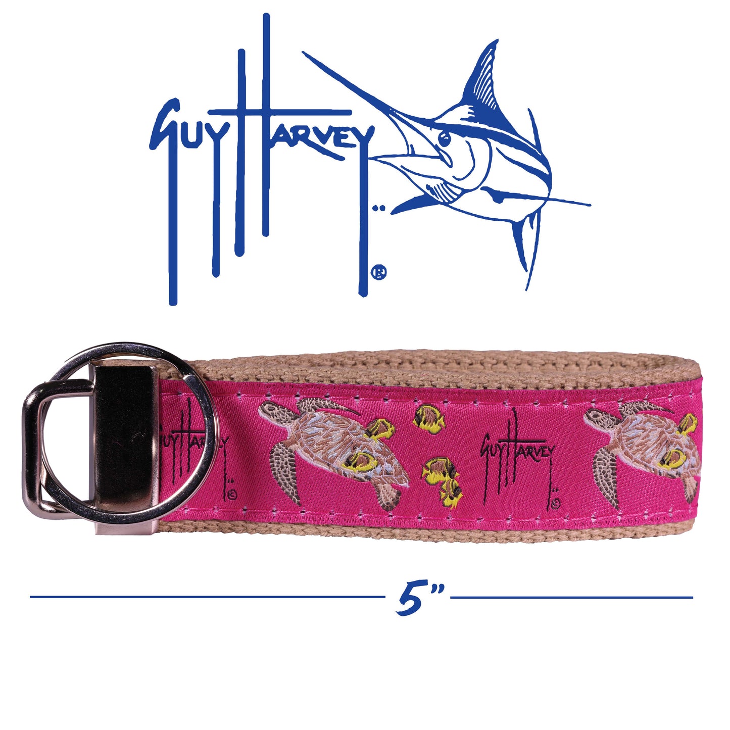 Guy Harvey Pink Sea Turtle Key Ring