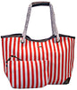 Red and Blue Striped Beach Totes with Matching Wristlet