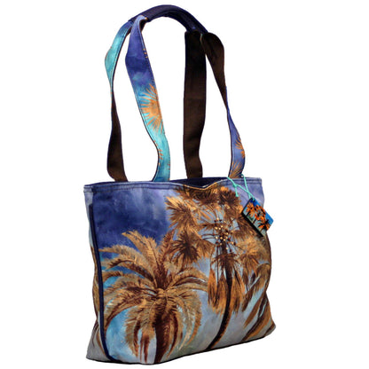 Carolina Palm Trees Top Handle Shoulder Tote
