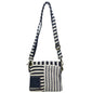 Navy Stripe Boho Crossbody Bag with Removable Front Pouch