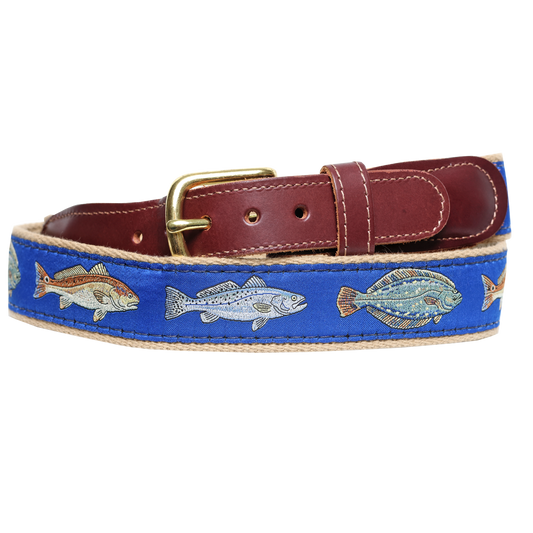 Solivisk Carolina Slam Men’s Leather Tab Fishing Belt – Made in USA