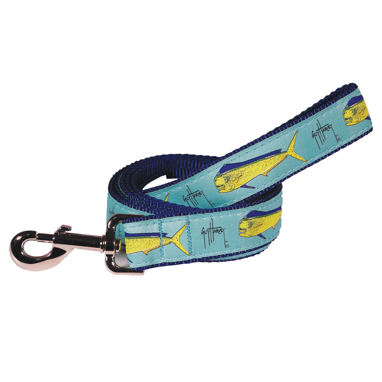 Guy Harvey 6" Dog Leash Seafoam Bull Dolphin
