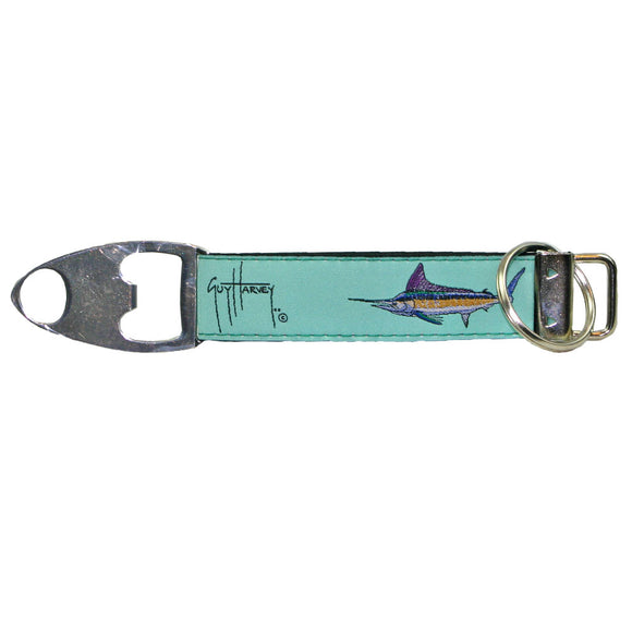 Guy Harvey Seafoam Marlin Bottle Opener Key Ring