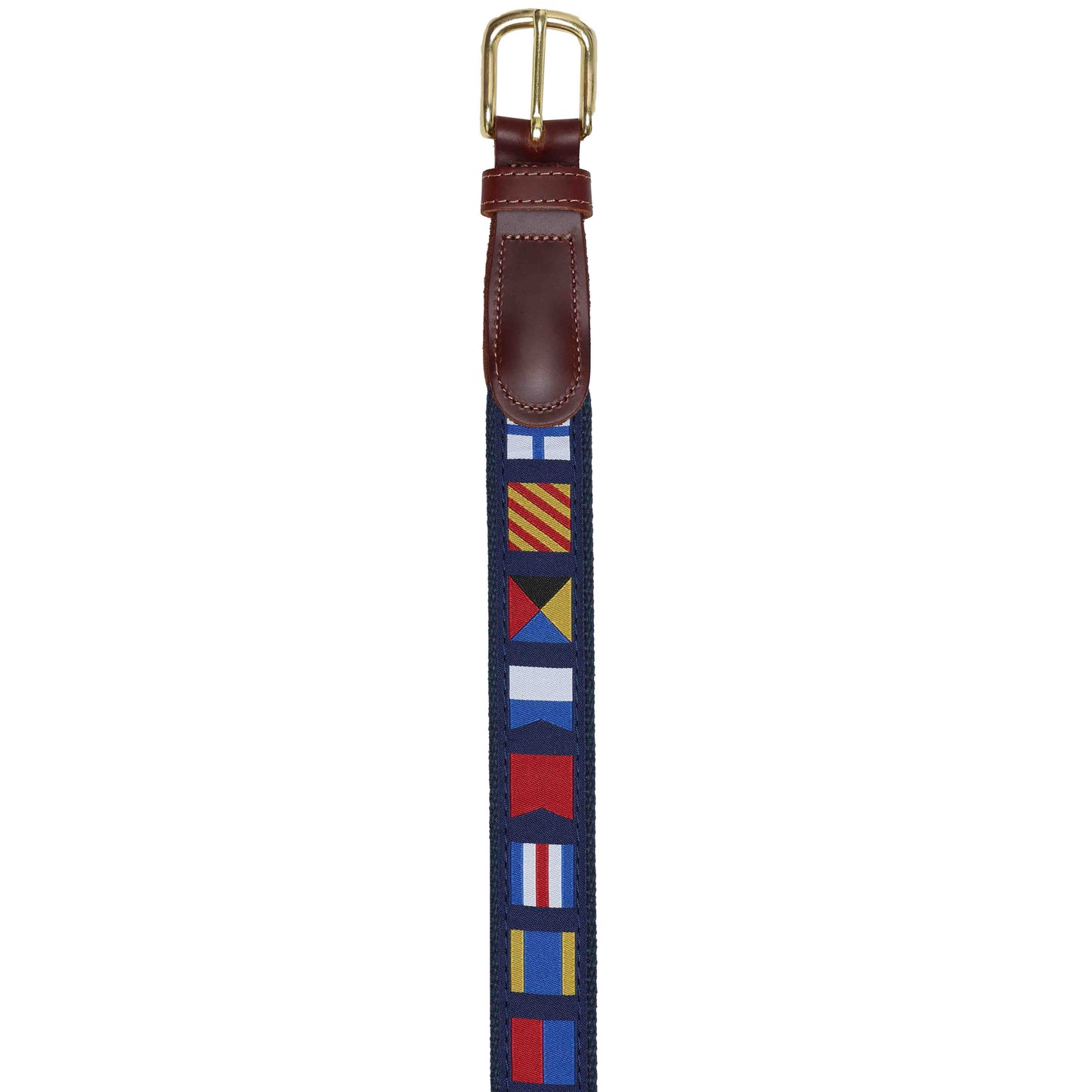 SoliVisk Nautical Code Signal Flag Men’s Leather Tab Belt