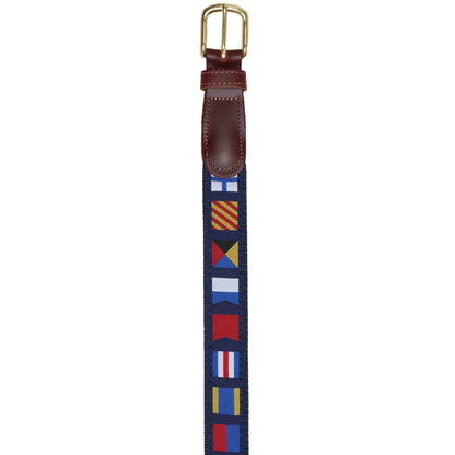 SoliVisk Nautical Code Signal Flag Men’s Leather Tab Belt