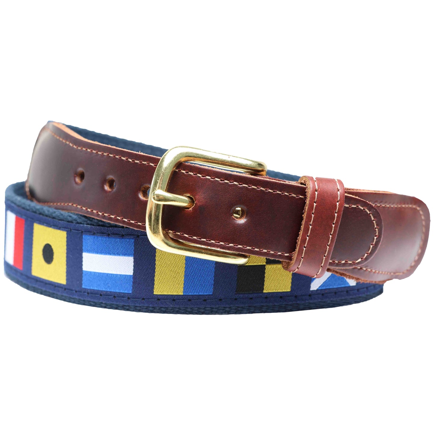 SoliVisk Nautical Code Signal Flag Men’s Leather Tab Belt
