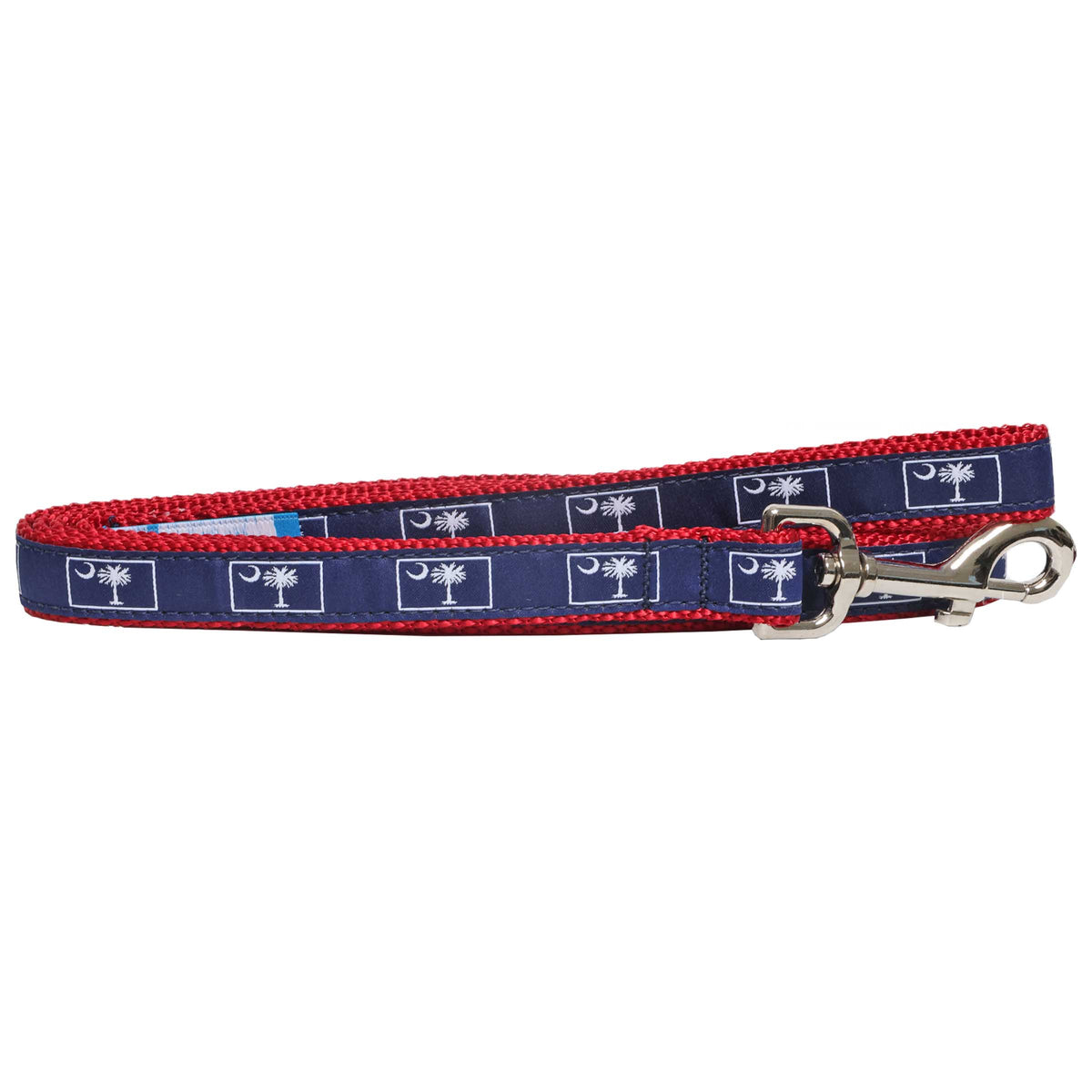 South Carolina Flag 6-Foot Dog Leash with Palmetto Tree and Crescent Moon