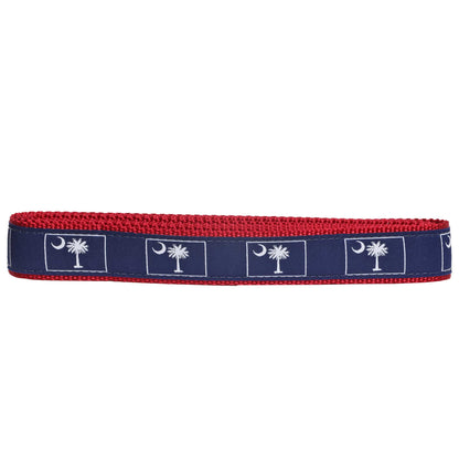 South Carolina Flag 6-Foot Dog Leash with Palmetto Tree and Crescent Moon