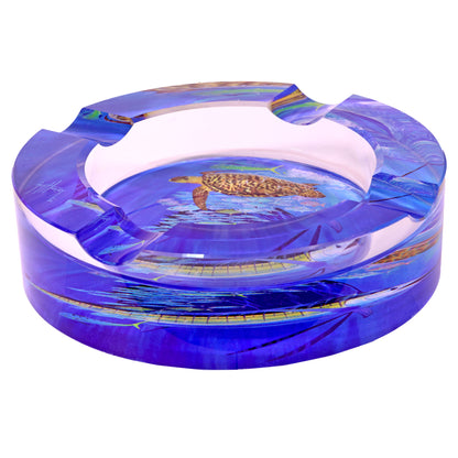 Guy Harvey Round 6" Glass Cigar Ashtray