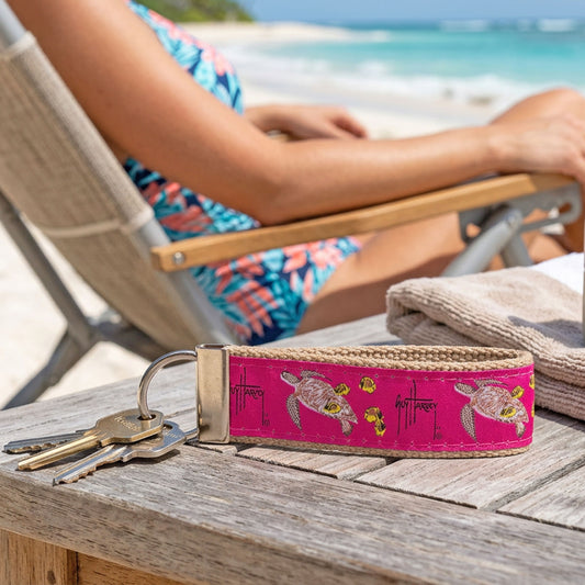Guy Harvey Pink Sea Turtle Key Ring