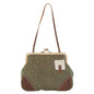 Uchi Nozomi Small Handbag Canvas Purse Kiss Lock Closure Made From Recycled Tents