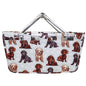 Dog Lover’s Puppy Print Reusable Collapsible Tote Foldable Market, Grocery, and Picnic Organizer Bag
