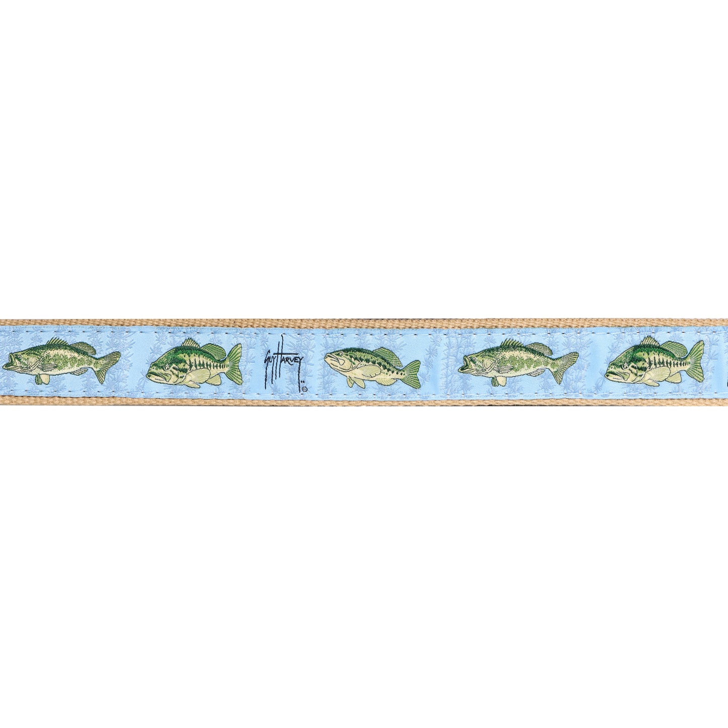 Guy Harvey Freshwater Largemouth Bass Leather Tab Belt